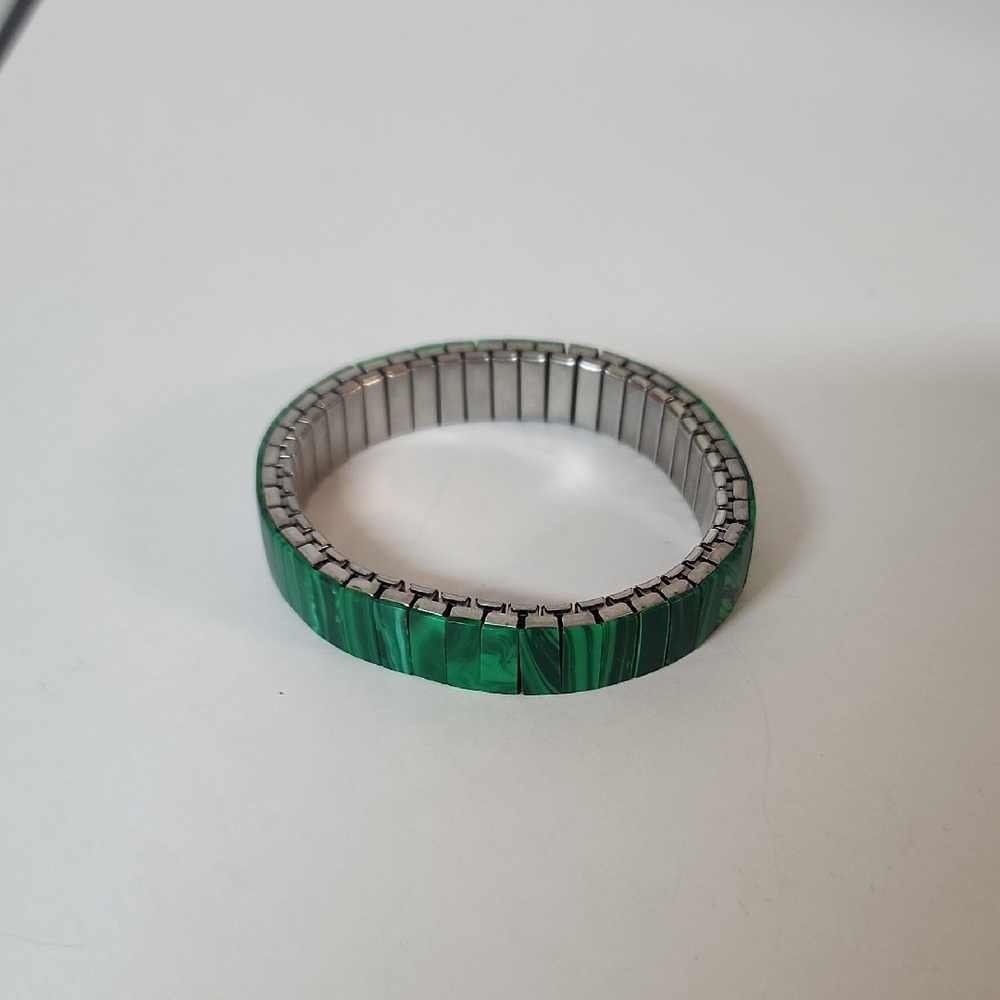 Faux Malachite Stretch Bracelet